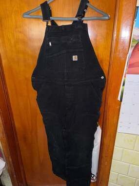 Carhartt Women's Rugged Flex Bib Overalls Style 104556 Black Size XL(16/18) Shor
